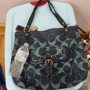 Denim coach bag